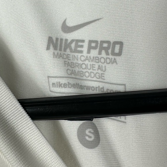 NWT MENS NIKE PRO HYPERSTRONG PADS FOOTBALL Padded Compression SHIRT White Small - Picture 4 of 6
